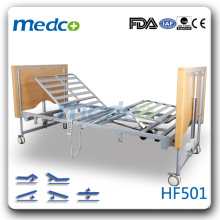 MED-HF501 Hot! Five functions electric foldable medical bed with wheels
